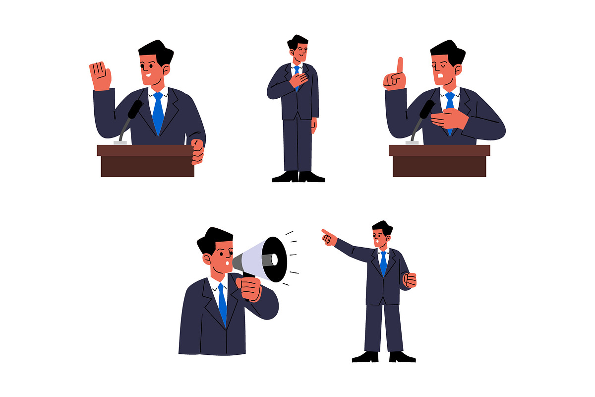 Character Politician Man Vol 1, a Person Illustration by SLAB! Design (Photo 2 of 3)