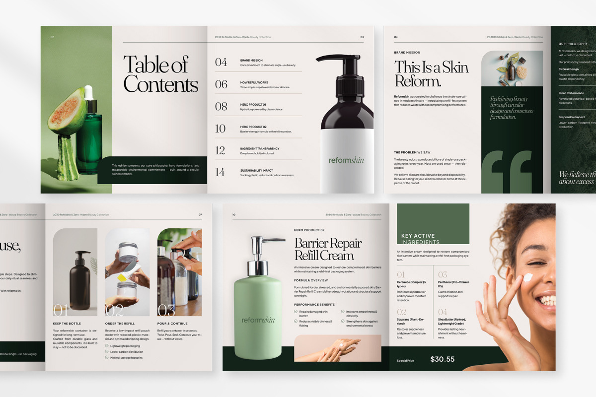 Refillable Beauty Square Catalog, a Brochure Template by productype1 (Photo 5 of 6)