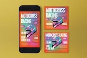 Orange Motocross Racing Flyer Set, a Flyer Template by graphicook (Thumbnail 5 of 6)