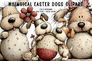 Whimsical Easter Dogs Clipart, an Illustration by CreationArt (Thumbnail 1 of 5)