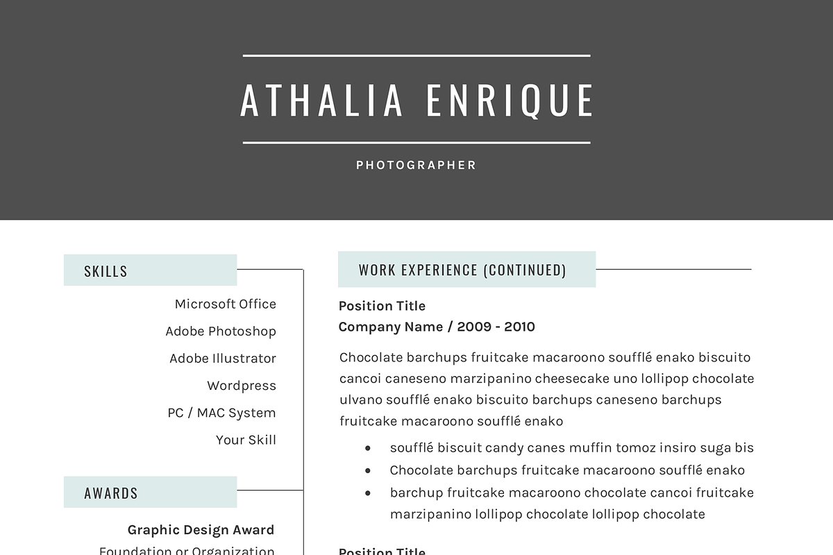 Creative Resume CV Template, a Resume Template by GResume (Photo 7 of 7)