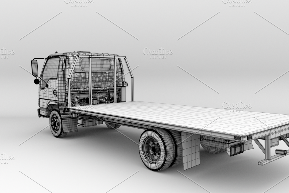 Isuzu Flatbed Truck, a Cars & Vehicle 3D Model by Olives (Photo 15 of 21)