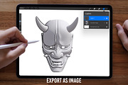 Hannya Mask 3D Model for Procreate, an Object 3D Model by InkRef (Thumbnail 6 of 6)