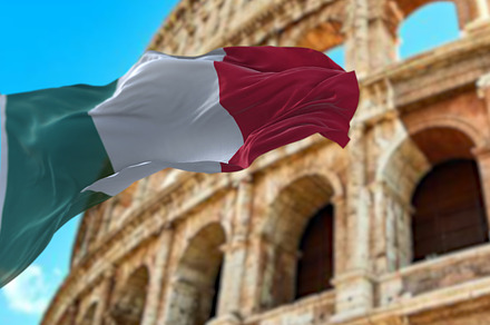 Italian flag flapping at Colosseum, a Holiday Photo by rarrarorro