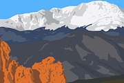 Garden of the Gods + Pikes Peak, an Illustration by Flavor Graphics (Thumbnail 2 of 3)