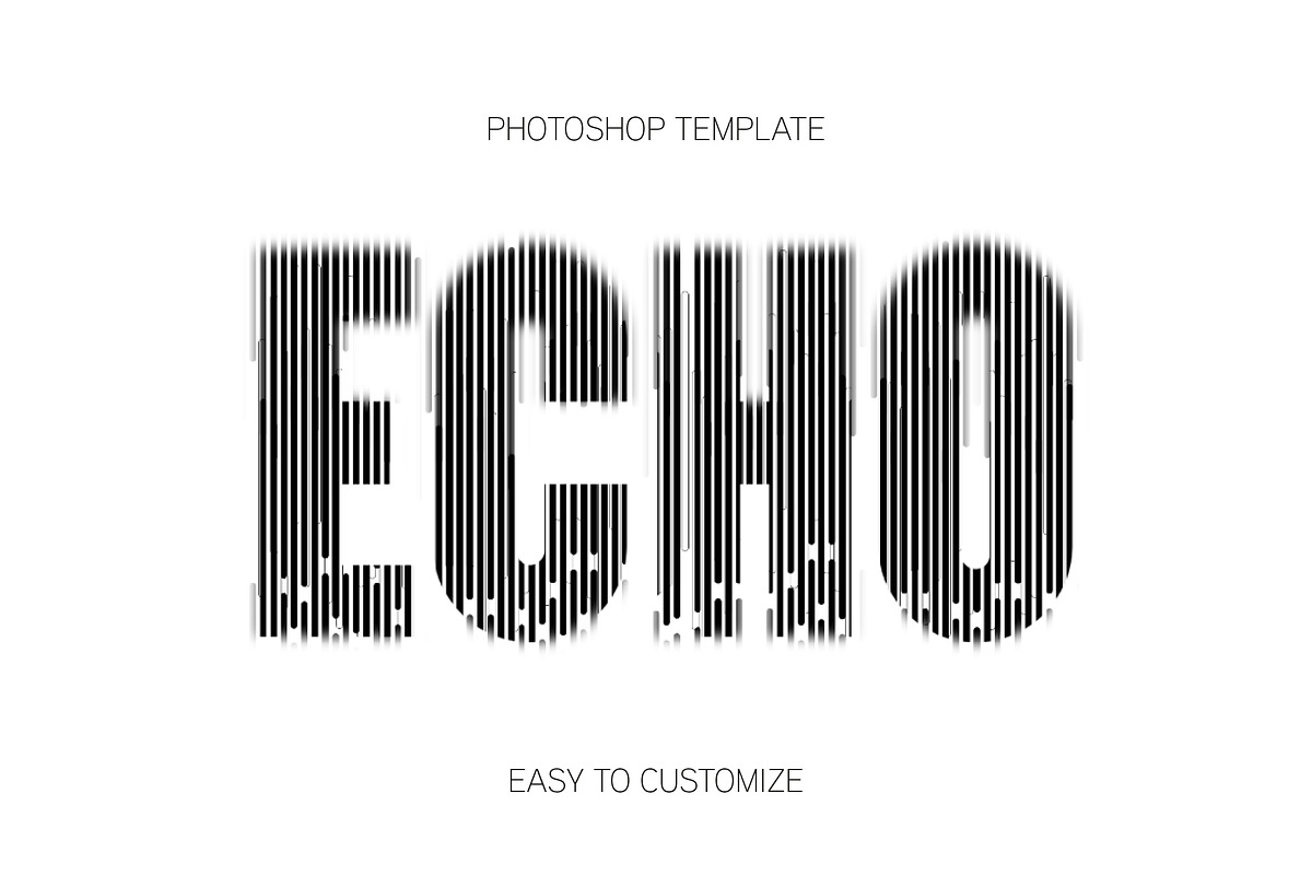 Echo Distorted Lines Text Effect