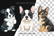 15 Bundle Watercolor Cute Puppy Dog, an Animal Illustration by Morspective (Thumbnail 2 of 8)