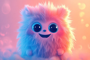 Illustration of funny cartoon monster on colorful background. Halloween holiday, an Abstract Photo by AlyaAnd