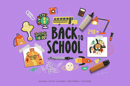 BACK TO SCHOOL: clipart and stickers, an Education Illustration by Elliko shop