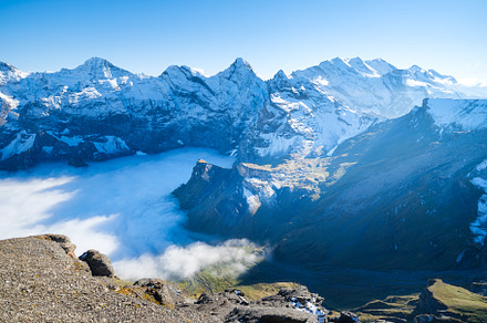 Mountain scenery in the Swiss Alps., a Nature Photo by Landscape and travel