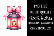Watercolor Pink Halloween Clipart, an Illustration by Designking (Thumbnail 4 of 5)