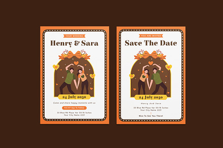 Decorates Wedding Invitation, an Invitation Template by iDoodle Studio