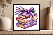 Spring Books Clipart, Purple Books P, an Illustration by DreamCafeArt (Thumbnail 4 of 5)