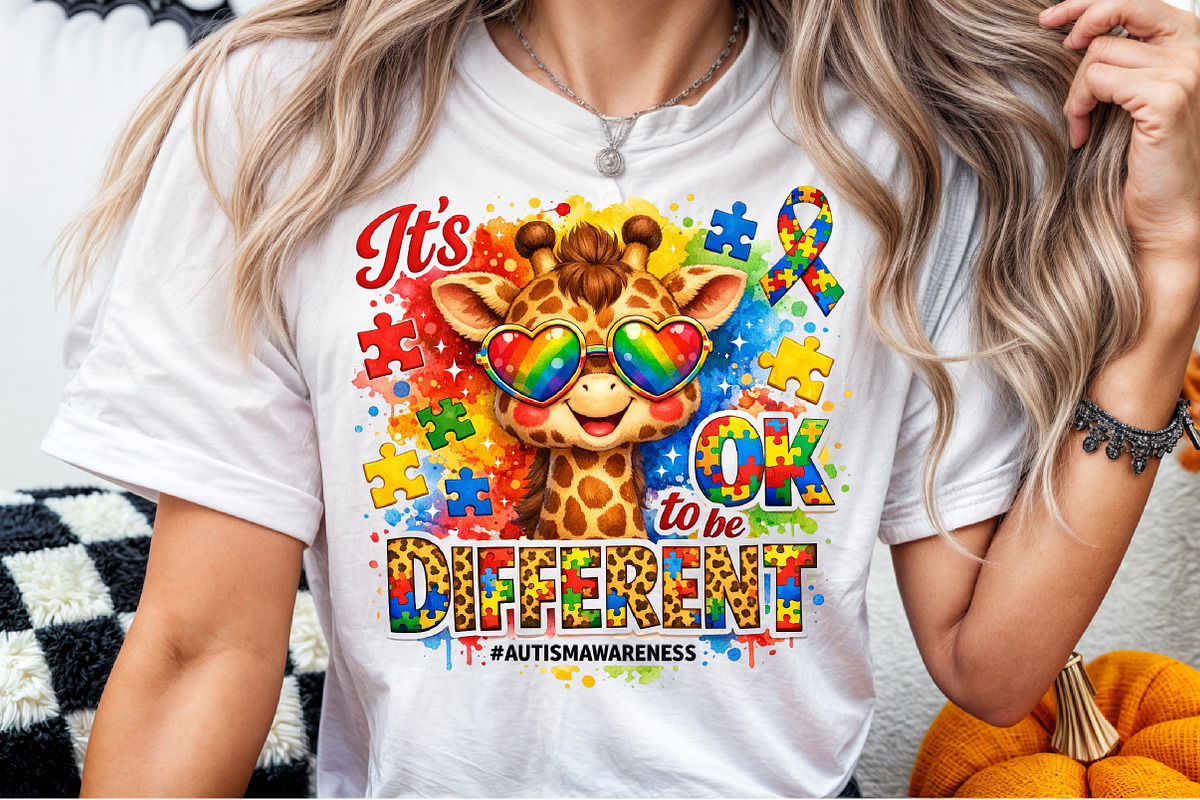 Autism Awareness Giraffe PNG, an Illustration by Sublimation Artist (Photo 4 of 9)