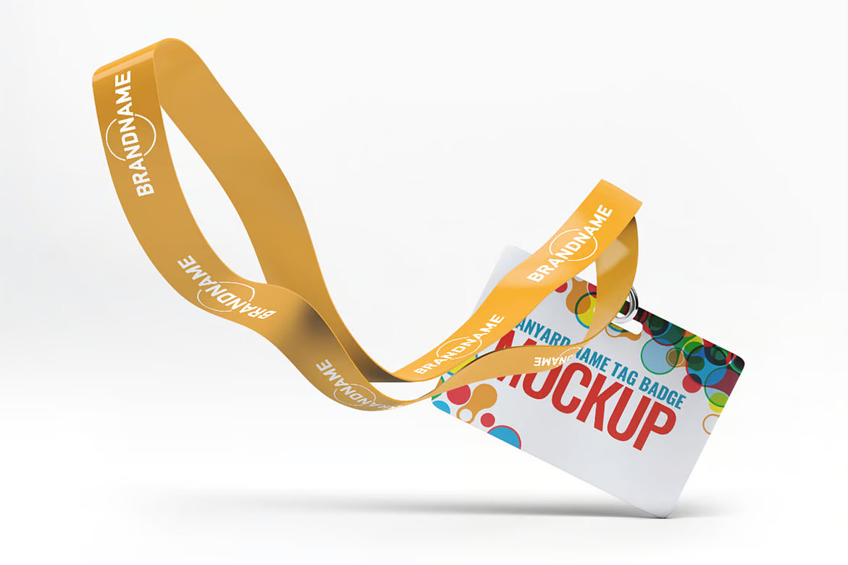 Lanyard Tag Badge Mock-Up, an Advertising Mockup by Se٧enStudio (Photo 4 of 8)