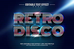 Retro Disco 3D Editable Text Effect