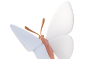 Cute 3D white Butterflies icons, an Animal 3D Model by Hannet (Thumbnail 4 of 5)