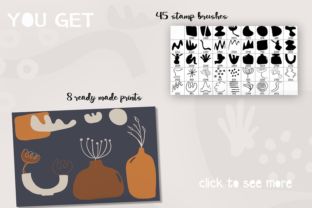 Boho Stamps Photoshop Procreate, a Brush Add-On by Sofs designs (Photo 8 of 8)