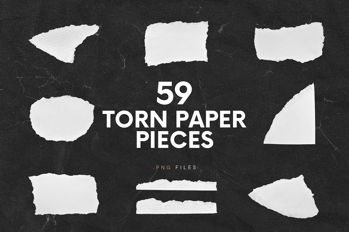 59 White Torn Paper Textured Pieces, a Texture Graphic by Ksuview (Photo 1 of 13)