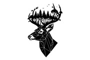 Deer Antler Silhouette Bundle, an Object Illustration by yasushie (Thumbnail 30 of 31)