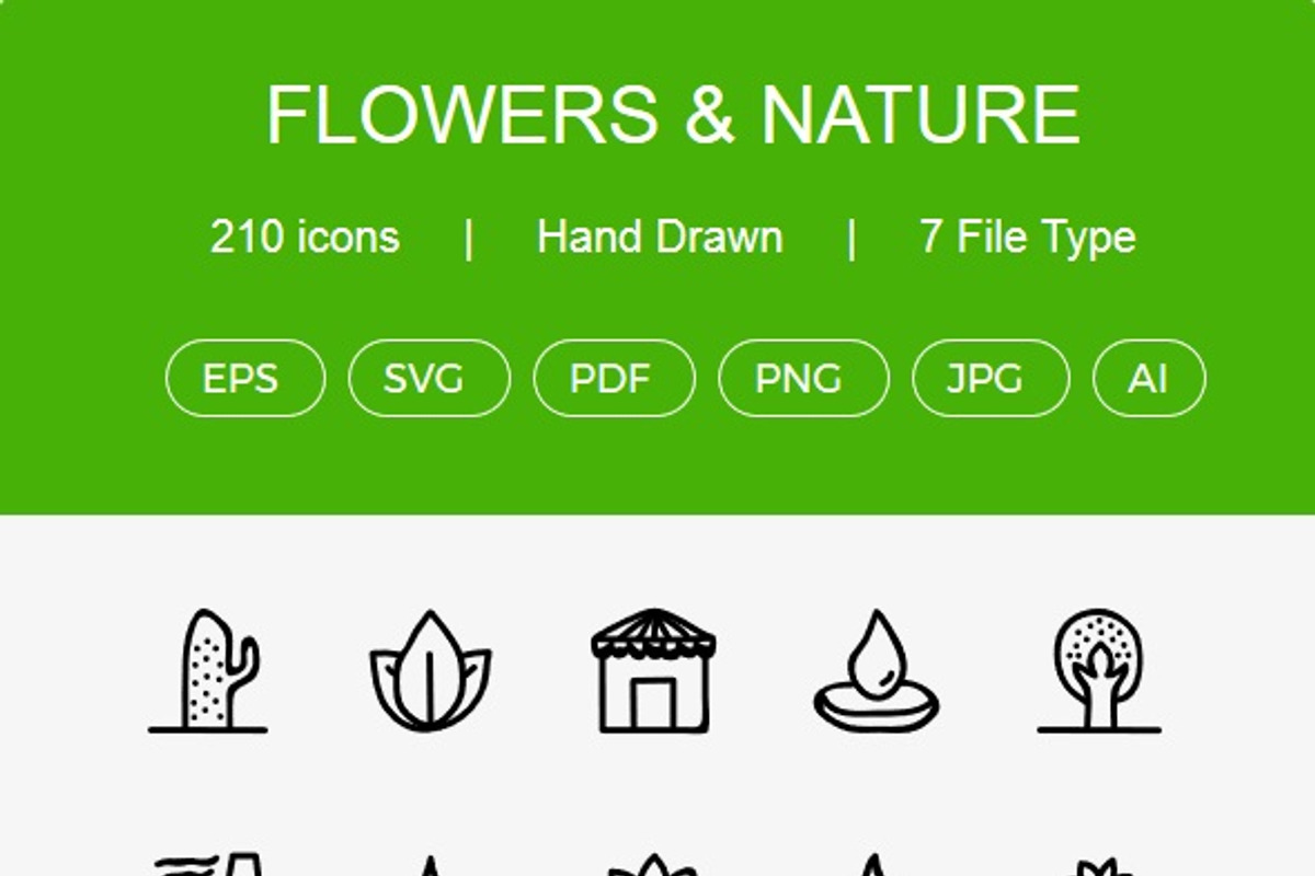 210 Flowers & Nature Hand Drawn, an Icon by Dinosoftlabs (Photo 2 of 2)