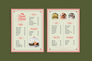 Classic Menu Sweet Heart, a Flyer Template by Me55enjah Design