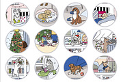 Christmas calendar: 24 cute dogs, a Poster Template by One_minute_sketch (Thumbnail 4 of 4)