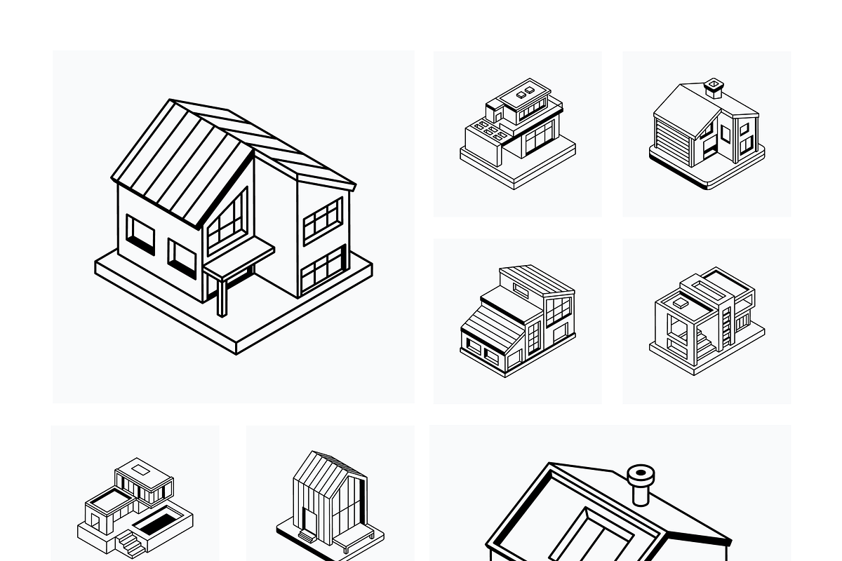 House Isometric Icons, a Duotone Icon by Vectors Market (Photo 9 of 12)