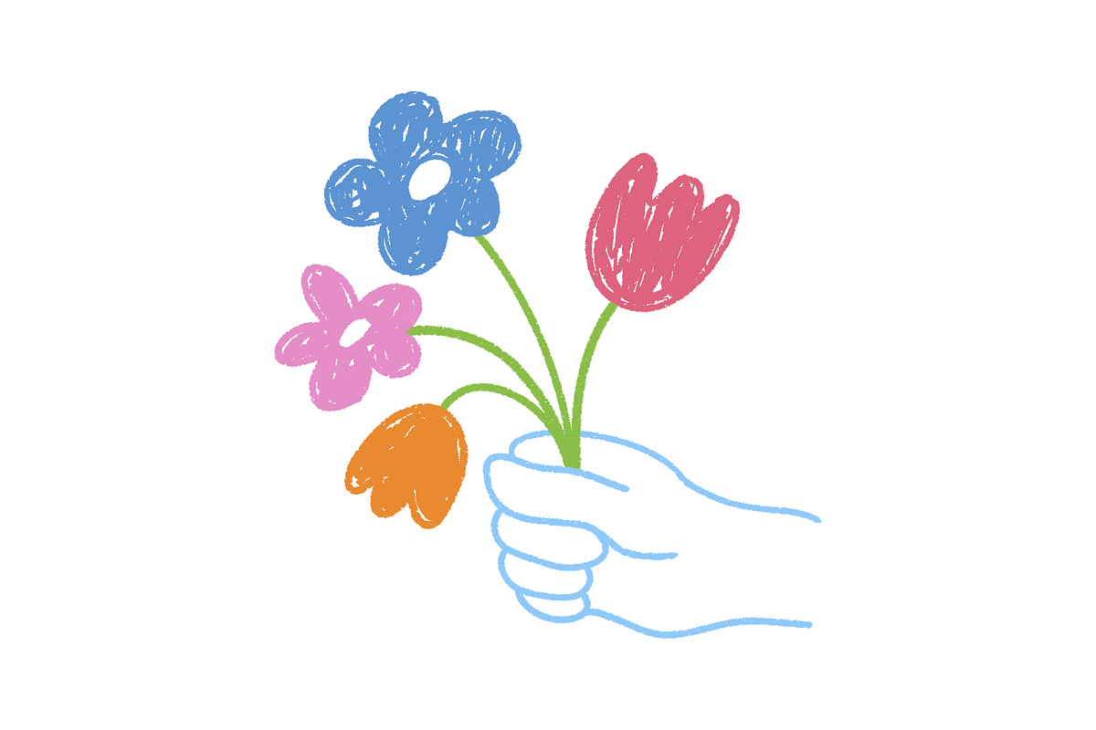 Hand with a flower bouquet doodle, an Illustration by Cmeree (Photo 3 of 3)