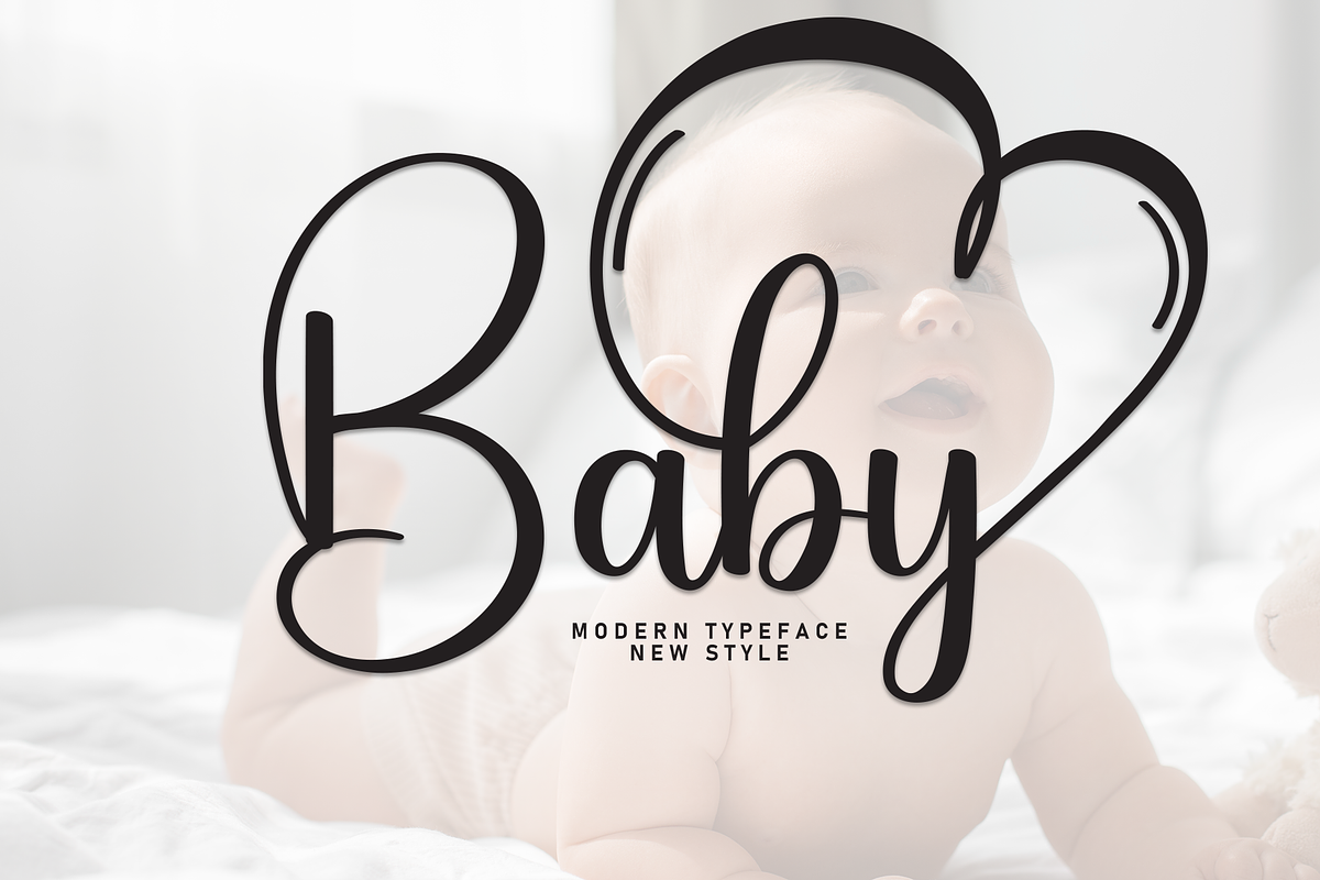 Baby | Script Font, a Handwritten Font by Scratchones (Photo 1 of 9)