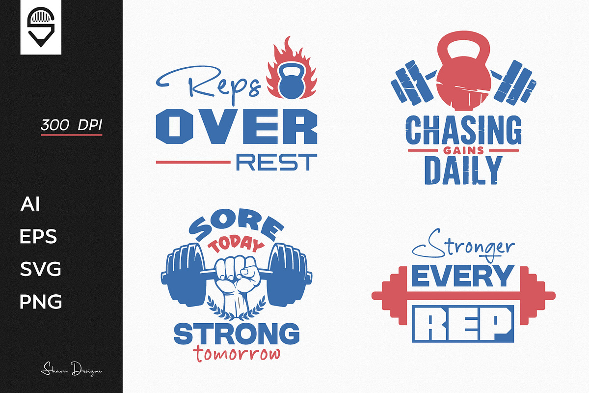 Motivational Gym Workout Quotes, a Graphic by shaondesigns (Photo 1 of 5)