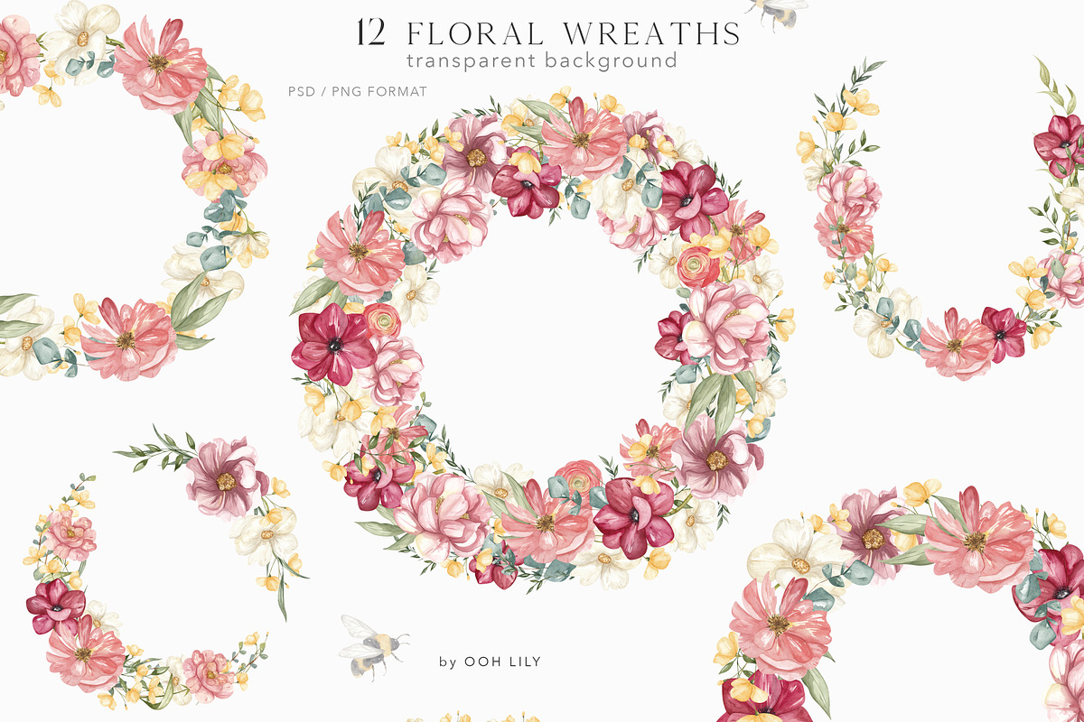 HONEY FLOWERS. watercolor collection, a Decorative Illustration by Ooh Lily (Photo 6 of 15)