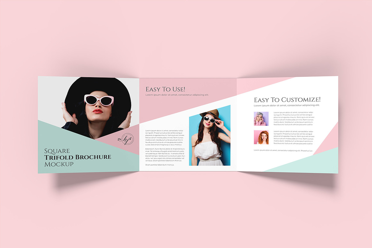 Square Trifold Brochure Mockup, a Books & Magazine Mockup by Illusiongraphic (Photo 2 of 28)