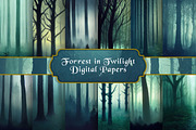 Forrest in Twilight Digital Papers, a Texture Illustration by Curve Design (Thumbnail 1 of 4)