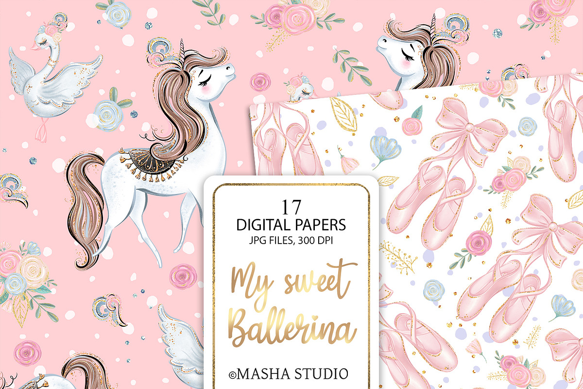 Ballerina Seamless Digital Papers, a Pattern Graphic by Masha  Studio (Photo 8 of 10)