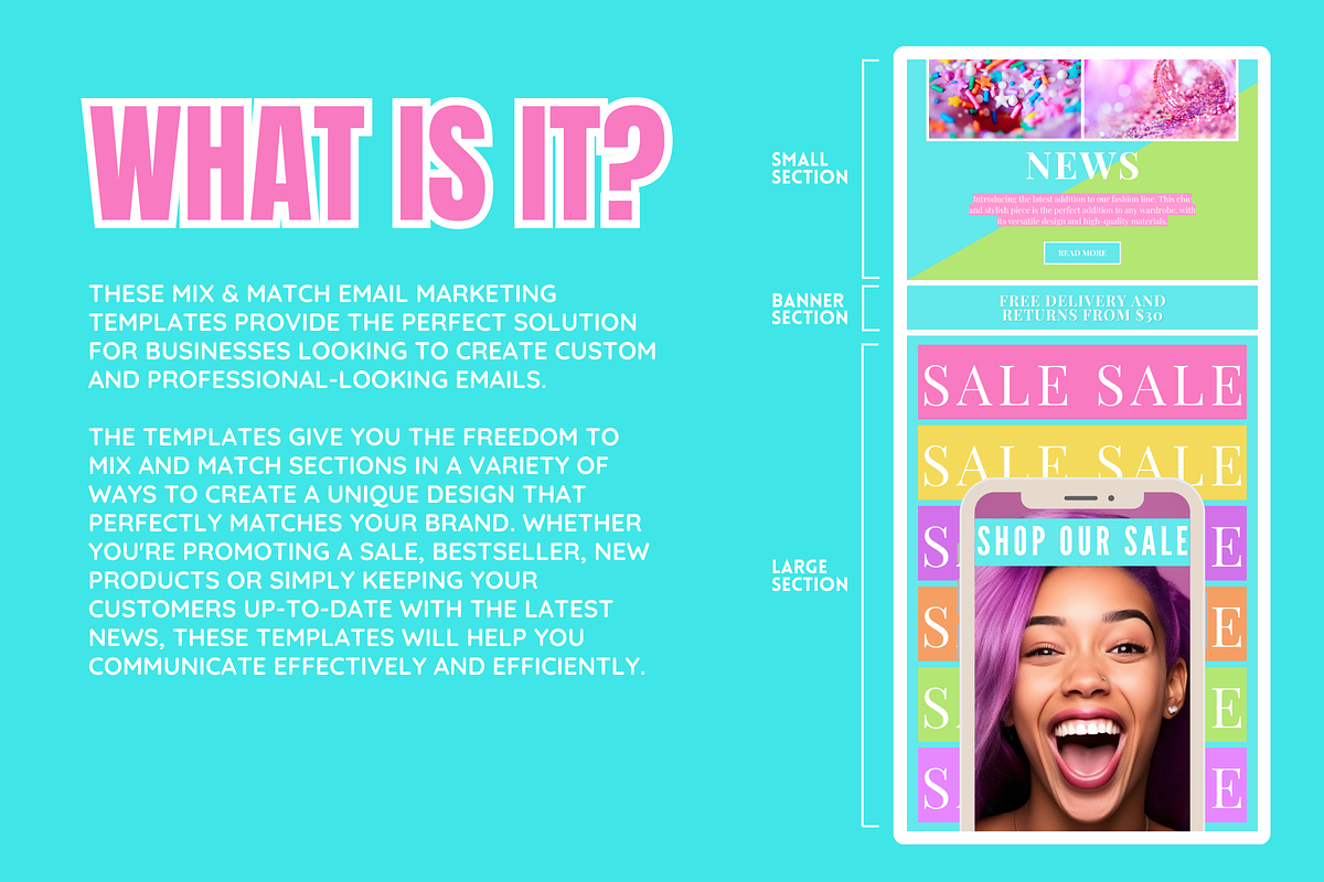 Colorful Email Templates, an Email Template by SunshineStudioBoutique (Photo 2 of 9)