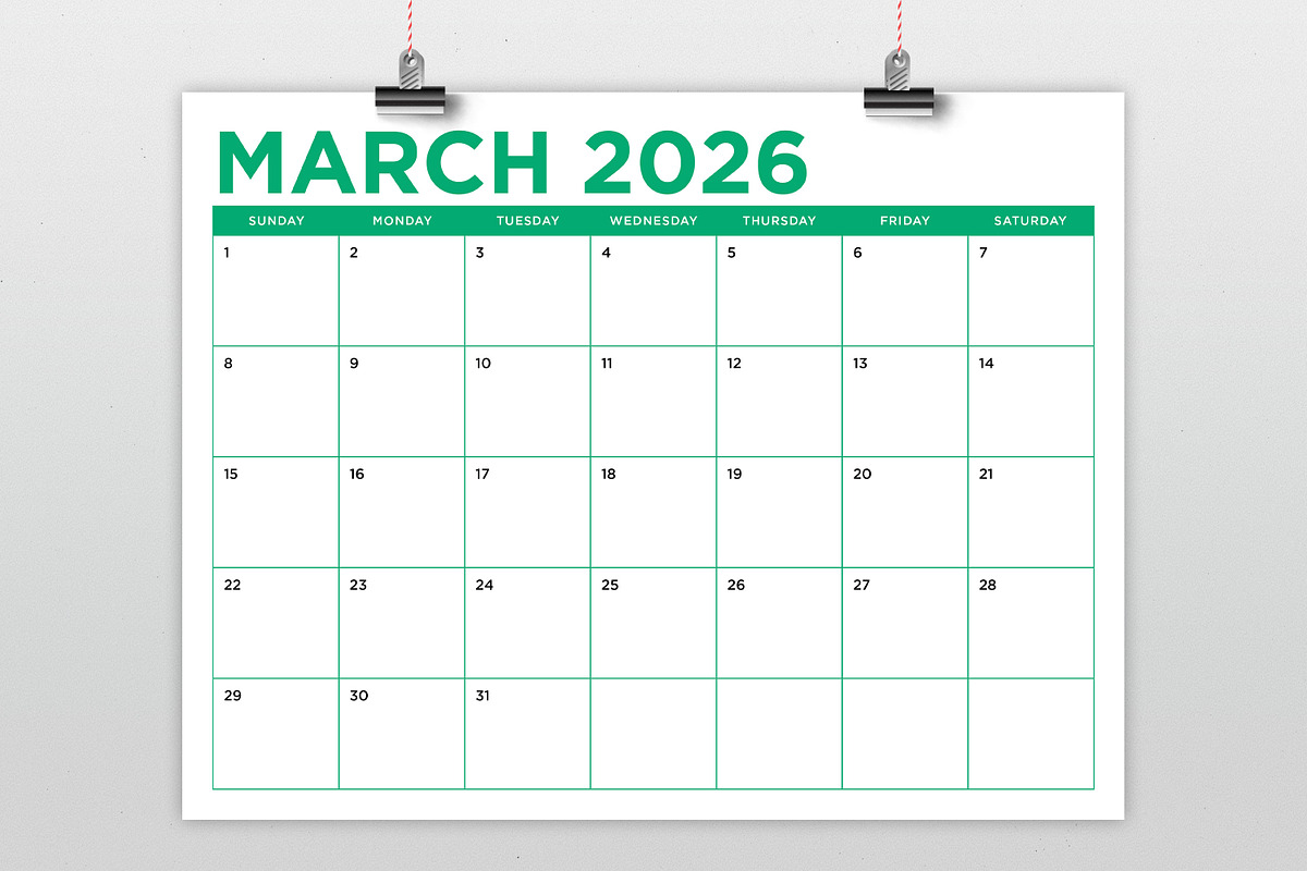 2026 Bold COLOR 8.5x11 Inch Calendar, a Stationery Template by Running With Foxes (Photo 3 of 6)