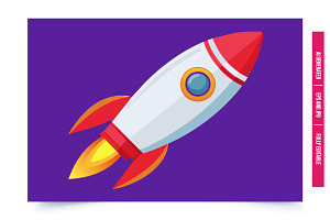 Cartoon Rocket Ship, an Illustration by Tanuart
