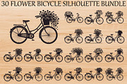 Flower Bicycle Silhouette Bundle, an Illustration by Gaye Art (Thumbnail 1 of 31)