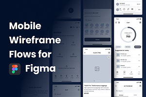 Mobile Wireframe Flows Kit for Figma, a Wireframe Template by Fantastic Greg