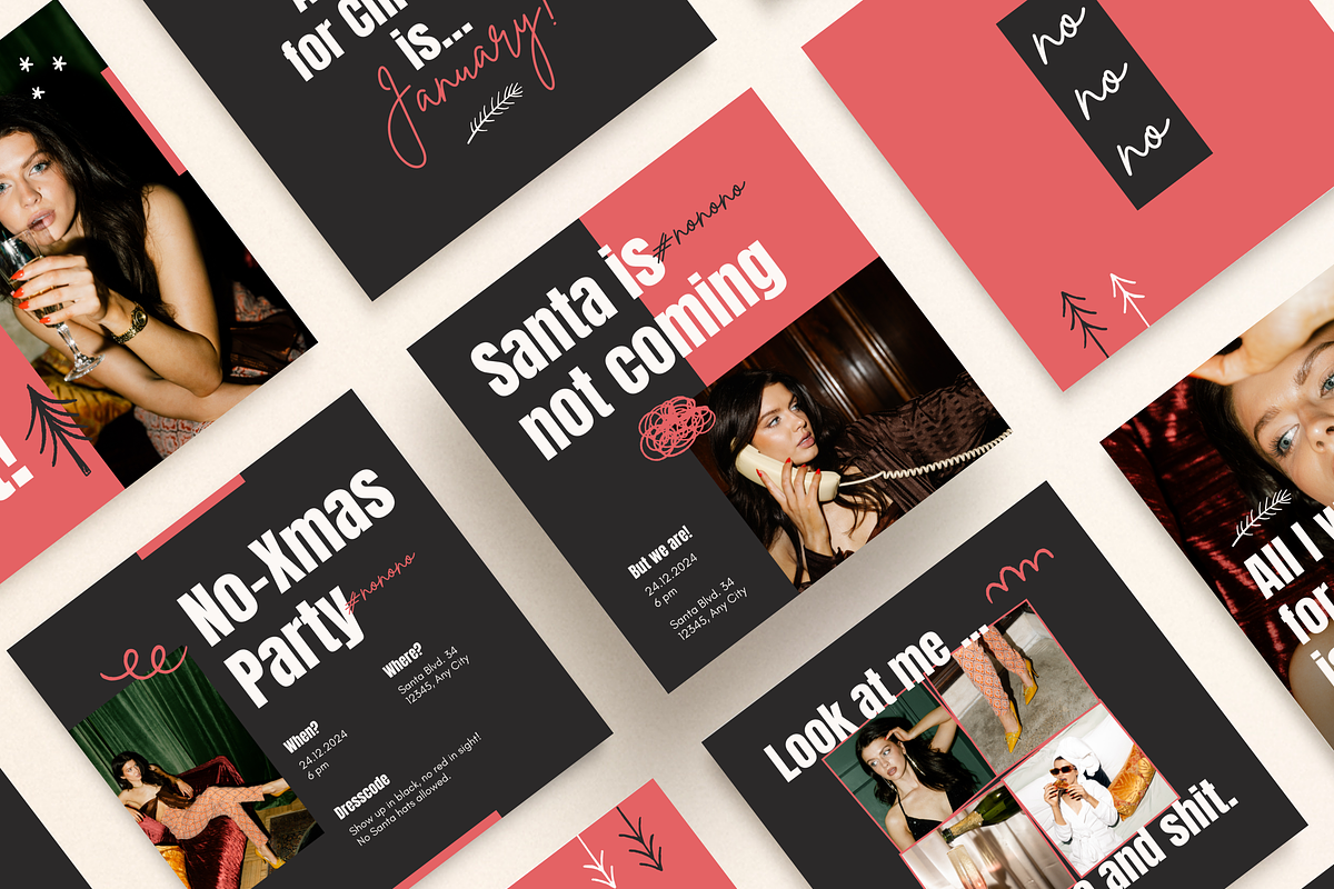 Anti Christmas Social Media Pack, a Templates & Theme by visual.addiction (Photo 2 of 4)
