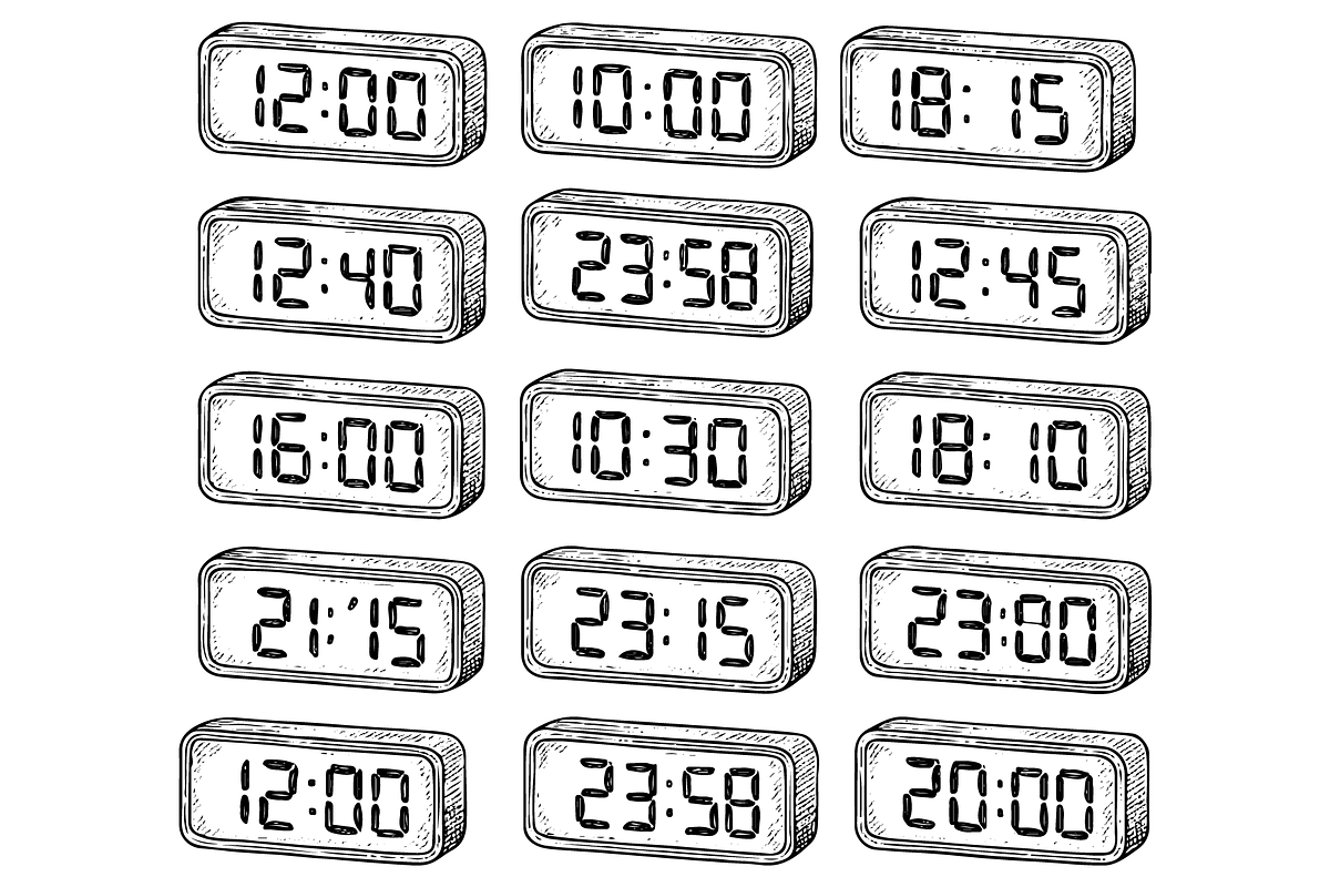 Digital Clock Collection, an Object Graphic by RT Studio