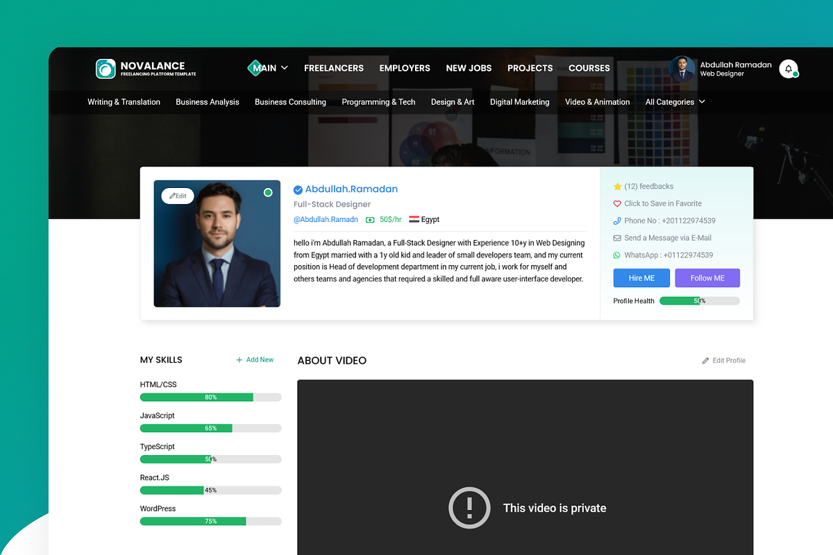 Novalance - Freelancer Marketplace, a HTML Template by Phenix Themes (Photo 3 of 13)