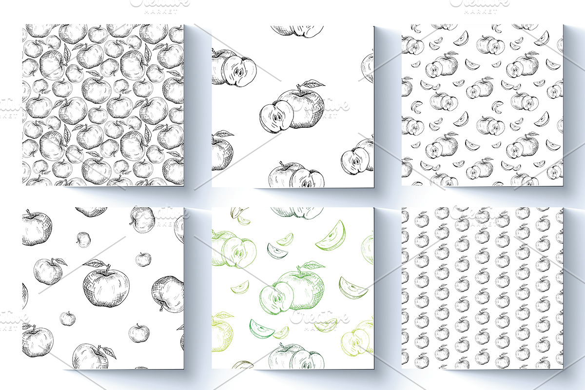 Apples. Sketches and patterns, an Illustration by Canatic (Photo 3 of 17)