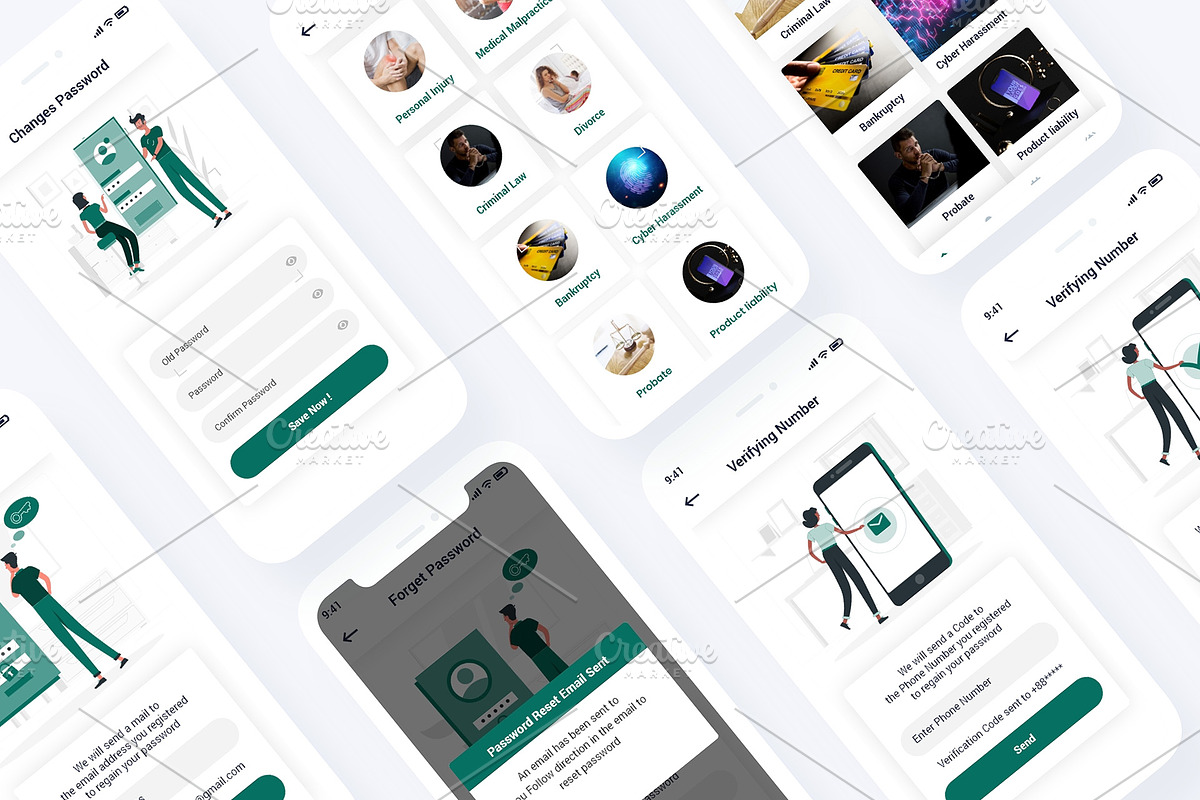 Lawyer Finder Mobile App UI Template, an UI Kit Template by RiveupDigital (Photo 4 of 8)