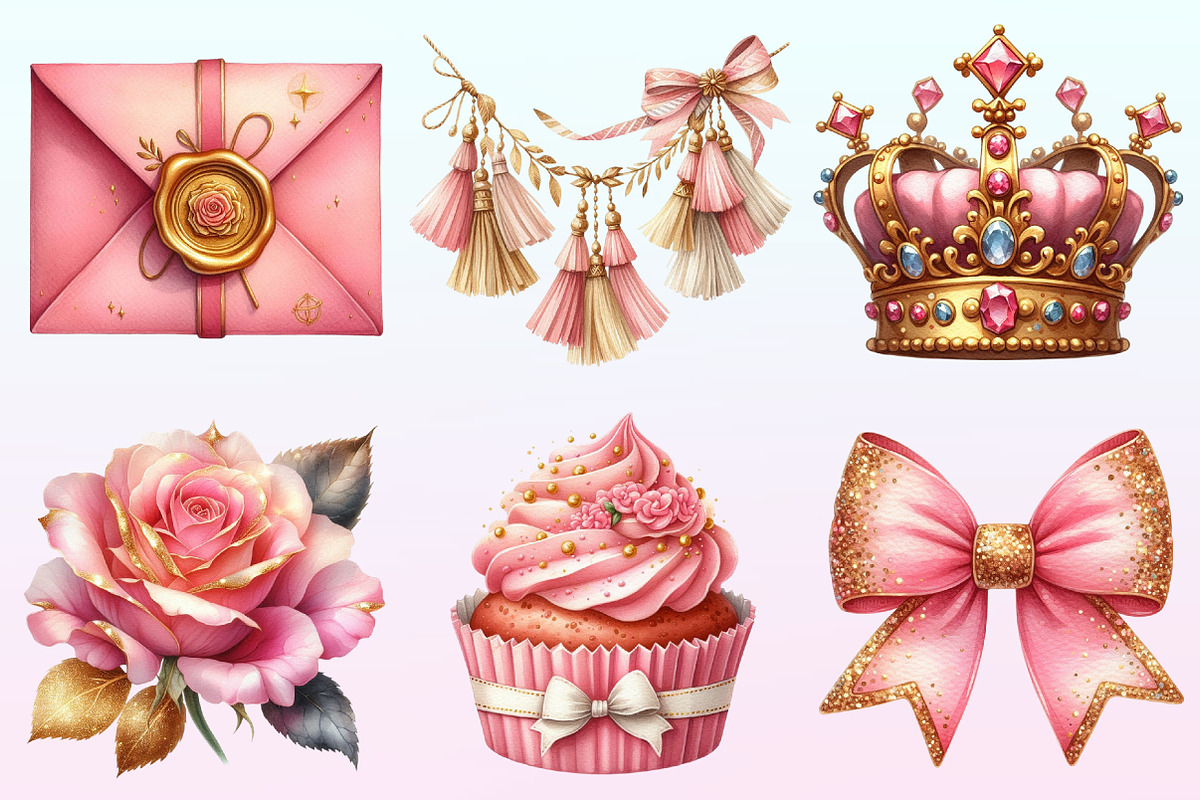Pink and Gold Party Decorations, a Graphic by CitraGraphics (Photo 2 of 4)
