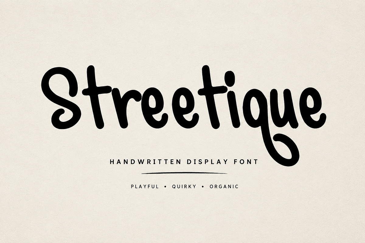 Streetique, a Handwritten Font by Wow Magic (Photo 1 of 4)