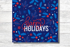 Happy Holidays Festive Pattern Card, an Invitation Template by BF Studios