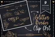 Gold glitter border clip art, a Graphic by ConfettiBears (Thumbnail 1 of 5)