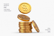 Set of Gold Coins Isolated PNG & JPG, an Object Graphic by LoopAll (Thumbnail 5 of 6)